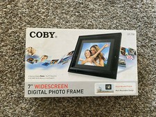 Coby DP-758 7" Widescreen Digital Photo Frame Black NIB NOS New in Box Free Ship