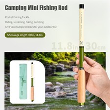 Canna da Pesca in Carbonio Ultra Compatta 30cm Mini Canna per Uso Campeggio ed E