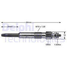 Glühkerze DELPHI HDS355 für CIVIC ACCORD 25 FREELANDER 600 RENAULT SAFRANE HONDA