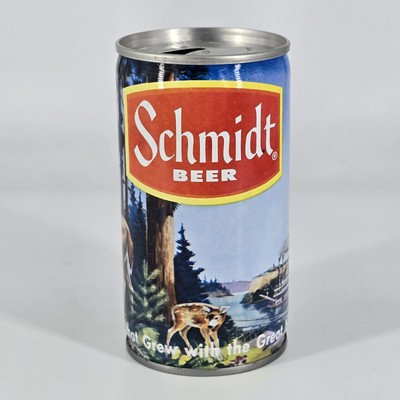 Schmidt C/S PT 12oz Beer Can River Boat/Deer G HEILEMAN Brewing 5 Cities