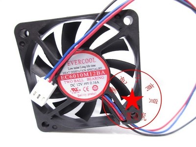 1PC EVERCOOL 6010 6CM EC6010M12BA 12V 0.16A 3-wire CPU chassis cooling fan  #vn