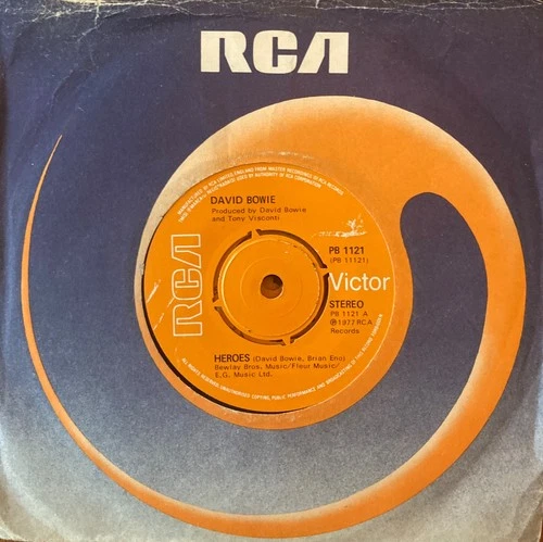 DAVID BOWIE - HEROES ORIGINAL UK 7” RCA SINGLE NEAR MINT COND RARE PAPER LABEL
