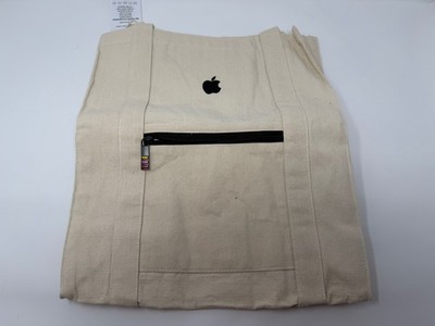 Apple Employee Wellness Challenge Natural Market Canvas Tote Bag Logo Pockets