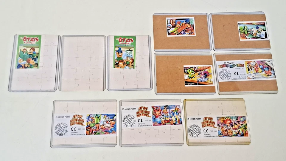 3 Super Puzzles "Schreibtischbande, Ist die Katze aus dem Haus, Ötzis" mit 9 BPZ - Bild 2 von 2