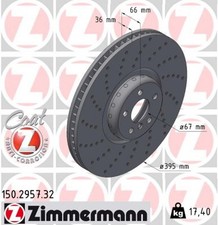 1x Bremsscheibe FORMULA F ZIMMERMANN 150.2957.32 f�r BMW 5er G30 F90 Touring G31