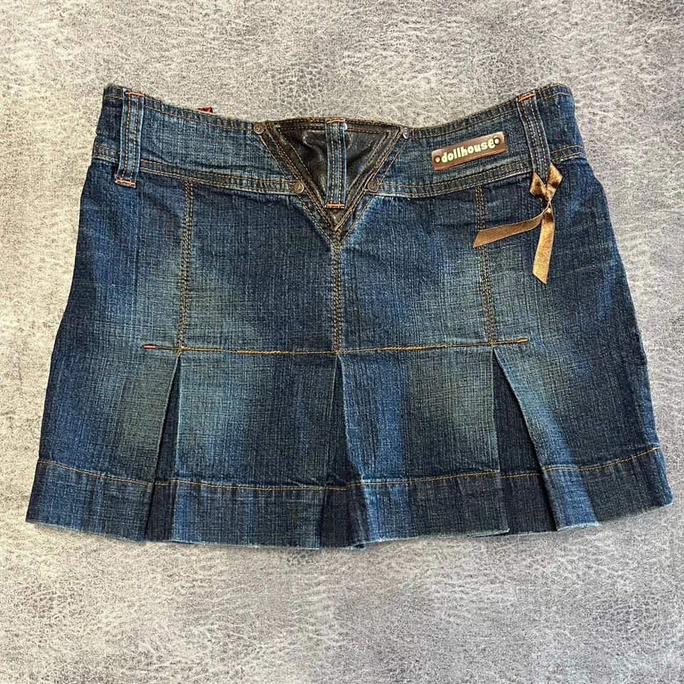 Dollhouse Y2k Denim Mini Pleated Skirt - Image 4 of 4
