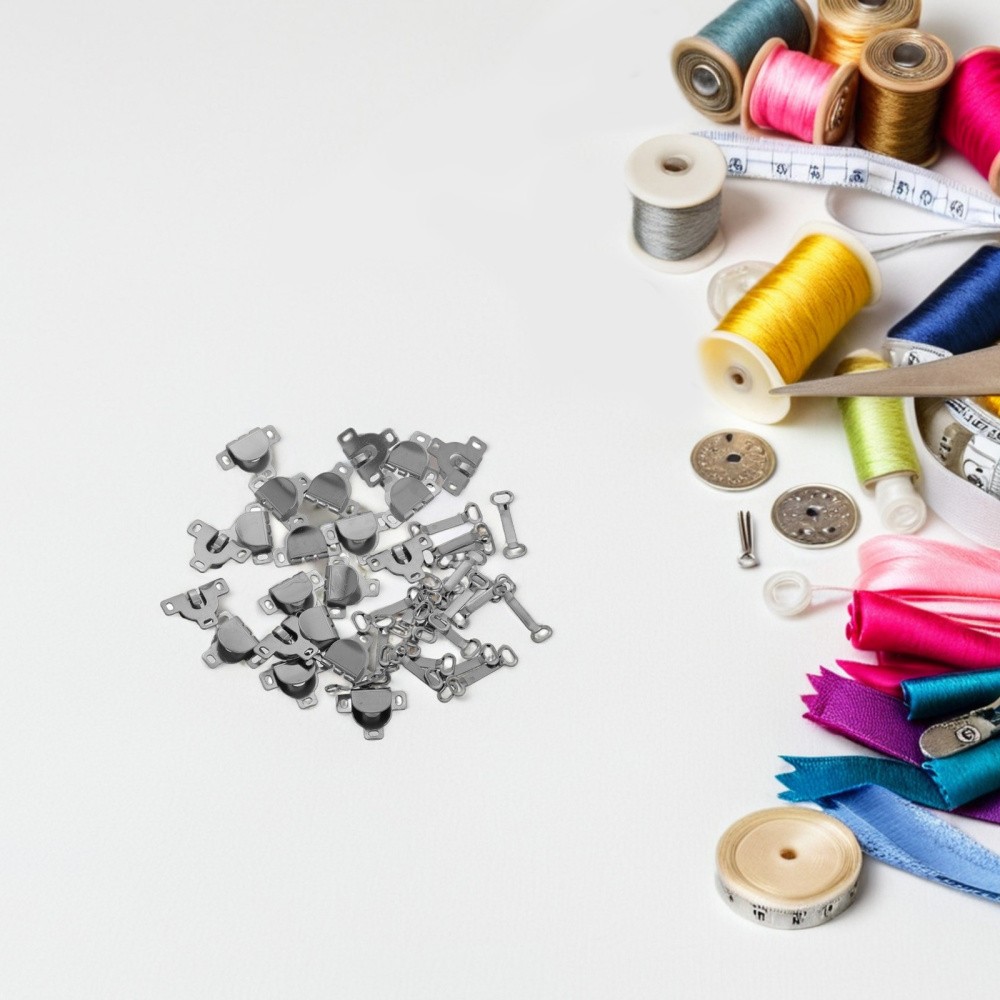 40 Sets Sewing Snaps and Fasteners Clothing Bra Hook Replacement