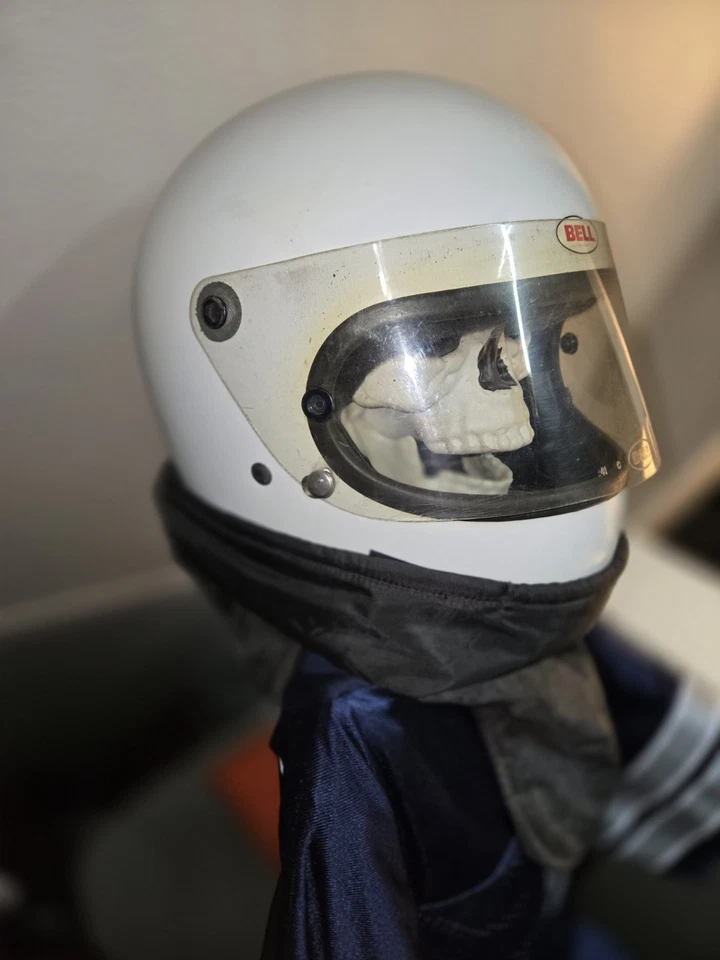 Casco de motocicleta Bell Star III vintage 1975 con protector facial y cubierta para el cuello Foto 4 de 4