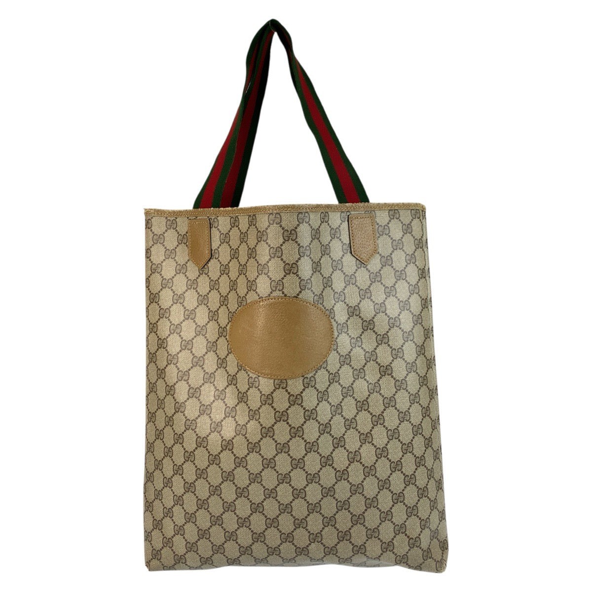 Gucci Vintage Gg Supreme Canvas Leather Tote Bag Women Beige One Size