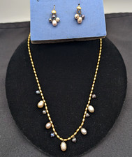Vintage Avon Tricolor Freshwater Pearl Drop G...