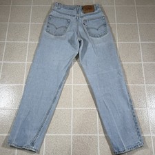 Vintage 90s Levi’s 550 Light Wash Jeans Made In USA Red Tab 28x30 Denim Workwear