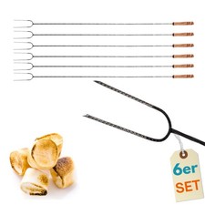 6er Set Grillspieß Lagerfeuer 100cm Stockbro...