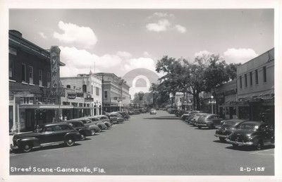 Gainesville FL Florida Street Scene RPPC Photo Postcard COPY