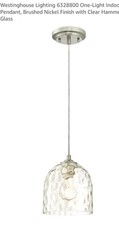 Westinghouse One-Light Indoor Pendant Hammered Brushed Nickel Finish 63288