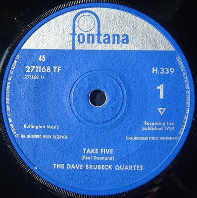 The Dave Brubeck Quartet - Take Five (7'', Single, Mono, Sol)