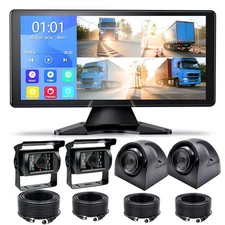 10.36" quad-screen Monitor DVR Rearview backup cameras for truck RV Bus trailer