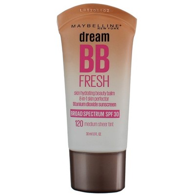 3 Pack Maybelline Dream Fresh BB Cream, Medium Sheer Tint 120, SPF 30, 1 fl oz