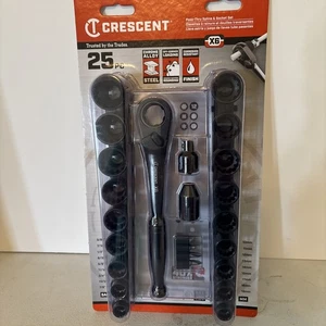 NEW Crescent 25 Pièce 3/8" Drive Pass-Thru X6 Ensemble d'outils standard de mécanique de spline