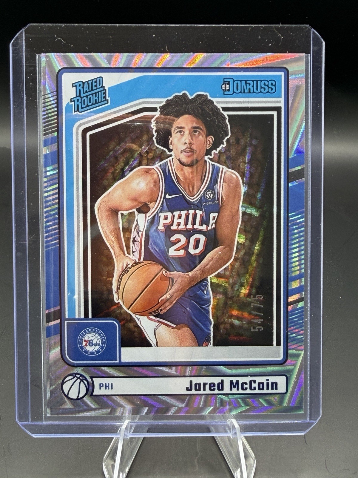 2024-25 Donruss Jared McCain #228 RC Rated Rookie Blue Wedges /75