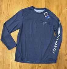 Guy Harvey Heather Blue Tee with logo size medium NWT