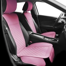 2 PCS Front Car Seat Covers Leather Auto for Women Front Seats Only Pink