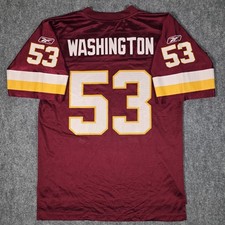 Washington Redskins #53 Jersey Medium Reebok On Field Rare Washington Spellout 