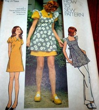 LOVELY VTG 1970s DRESS SMOCK Sewing Pattern BUST 33.5