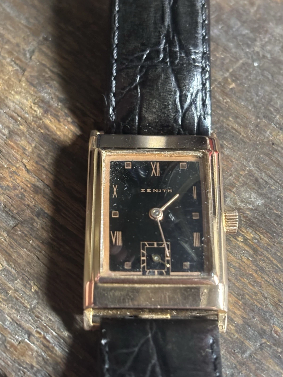 Zenith — Zenith 18ct Rose Gold Watch. 1940s