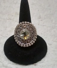 Sterling Silver And 3 Ct. Prasiolite Woman's Ring Sz. 6