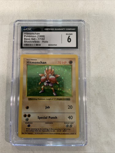 Hitmonchan (Shadowless) graded CGC 6 for sale on eBay