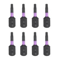 "8Stk T9 Torx Schraubendreher Bit 1/4\" Sechskantschaft 1\" LäNge 6-Punkt S2 Stahl"