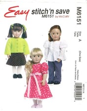 McCall's M6151 Stitch 'n Save 18" Doll Clothes Sewing Pattern Uncut Wardrobe