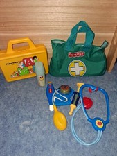 Vntg Fisher Price Lot-1979 Lunch Box-Doctor Kit-Small Barn Silos-Nice Clean...