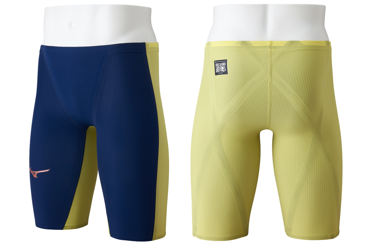 Mizuno GX SONIC ROYAL PW Swimwear N2MBD001 Navy Yellow Men
