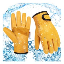 Mens Winter Leather Work Gloves, Warm Thinsulate Lining for Cold Weather Work...