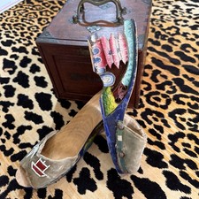 Vintage Hand Carved Wooden Slides Sandals Philippines Size Small