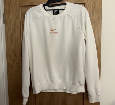 nike white and orange sweatshirt