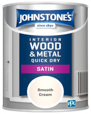 Johnstone's Wood & Metal Interior Quick Dry Satin Paint 750ml - Smooth Cream