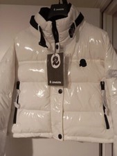 Rrp £200 Invicta Short Padded Jacket Glossy Fabric Skiing Winter Size M/l White