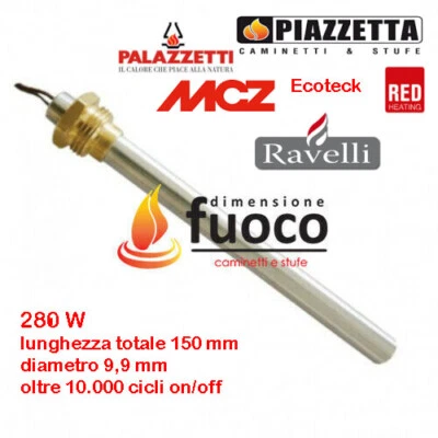 CANDELETTA ACCENSIONE STUFE PELLET RACC.3/8 - PUROS - RIKA - RED - cod. 1004