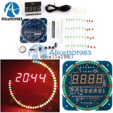 DS1302 Rotating LED Electronic Digital Clock 51 Learning Board 5V DIY/Assembled