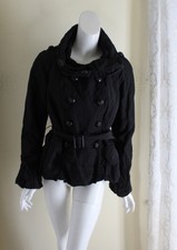 Etcetera -sz 10 Crinkled Black Super Chic Db Blazer Jacket Rich Fabric