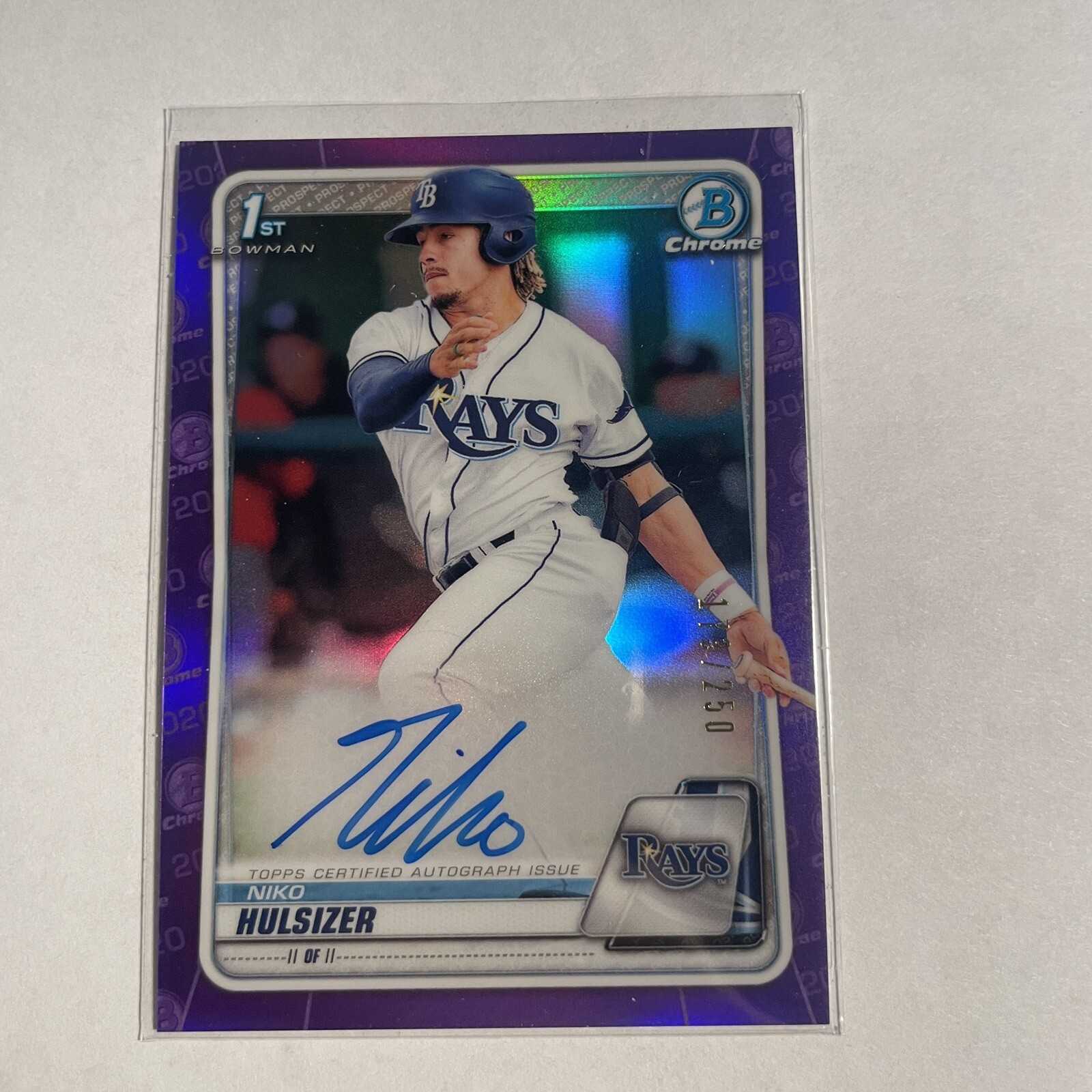 Niko Hulsizer RC SP Auto /250 2020 1st Bowman Chrome Purple Refractor #CPA-NH
