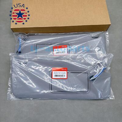OEM Pair Gray Sun Visor w/ light 83280TG7A12ZB For 17-23 Honda Pilot RTL LH RH