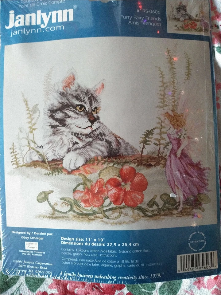 KIT de punto de cruz contado Furry Fairy Friends Janlynn sellado Foto 4 de 4