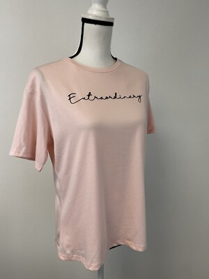 Dunnes Store Shirt Womens Small Extraordinary Tee Short Sleeve Pink Blouse  N194