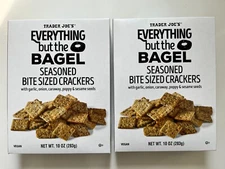 2 Packs Trader Joe's Everything But The Bagel Bite Sized Crackers 10oz Each Pack