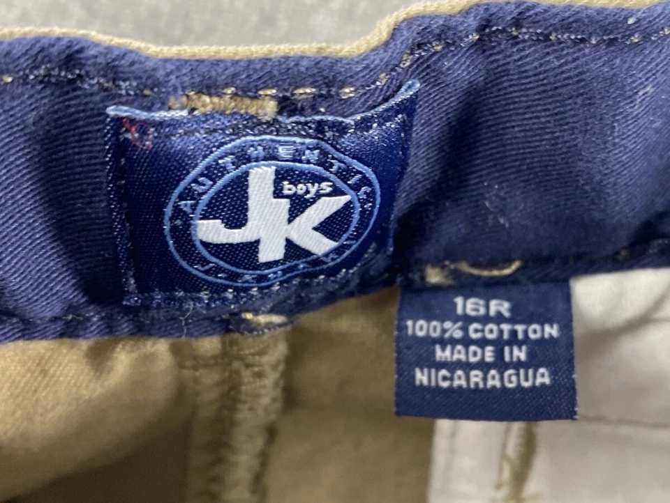 JK Boys Authentic J Khaki Pants 14R Uniform Pant Pockets - Image 2 of 3