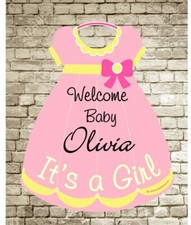 It's a Girl Sign - Baby Birth Announcement - Welcome Home Newborn Door Hanger