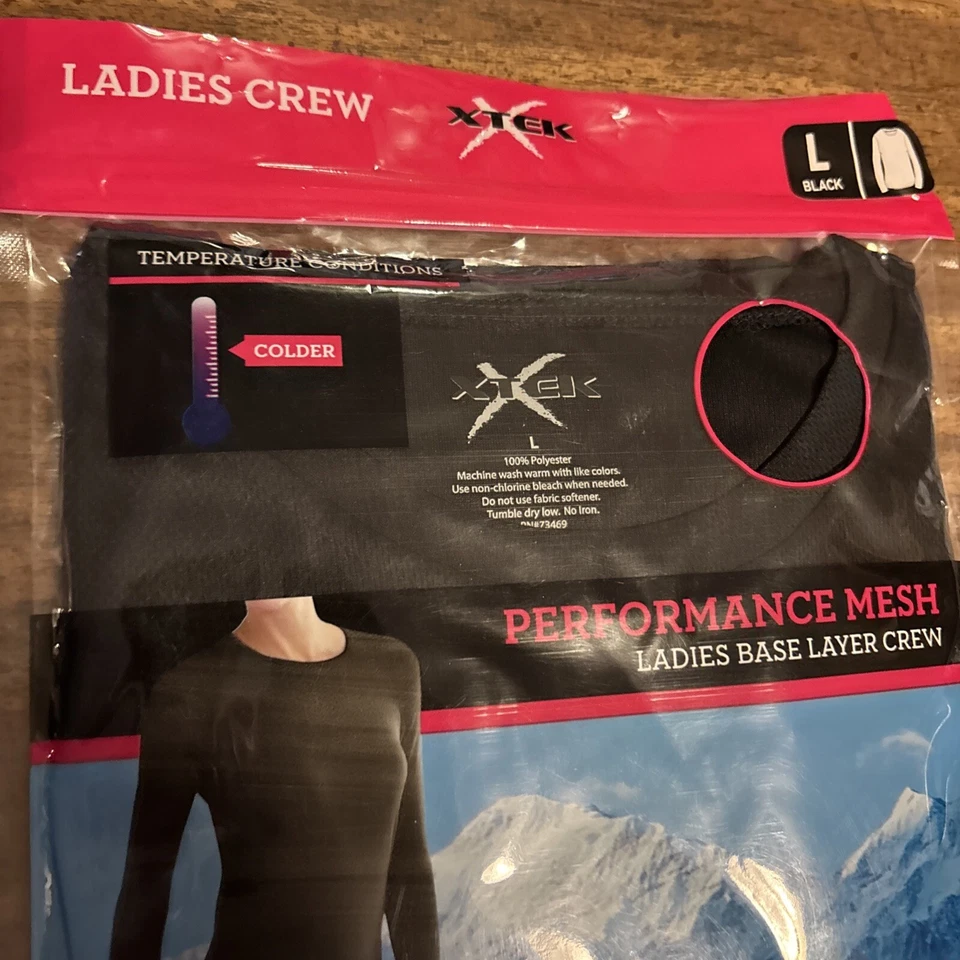XTek Ladies Base Layer Top Long Sleeves Performance Mesh Black Size L - Image 2 of 3